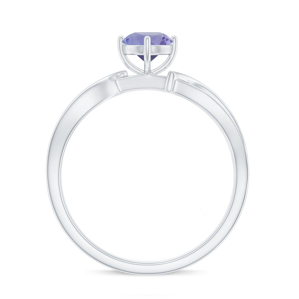 Tanzanite Promise Ring – Certified Violet Blue Gemstone With Diamond Accents