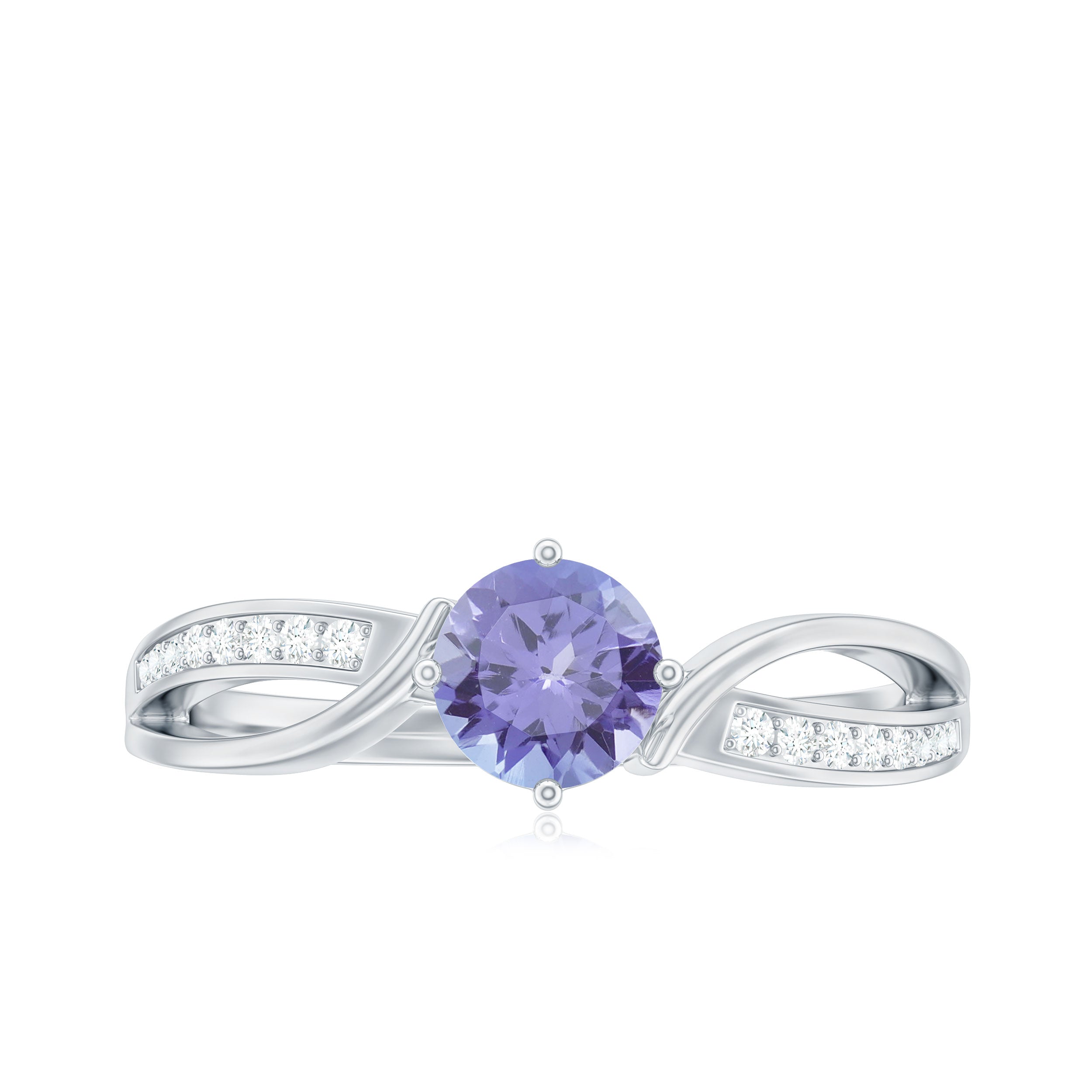 Tanzanite Promise Ring – Certified Violet Blue Gemstone With Diamond Accents