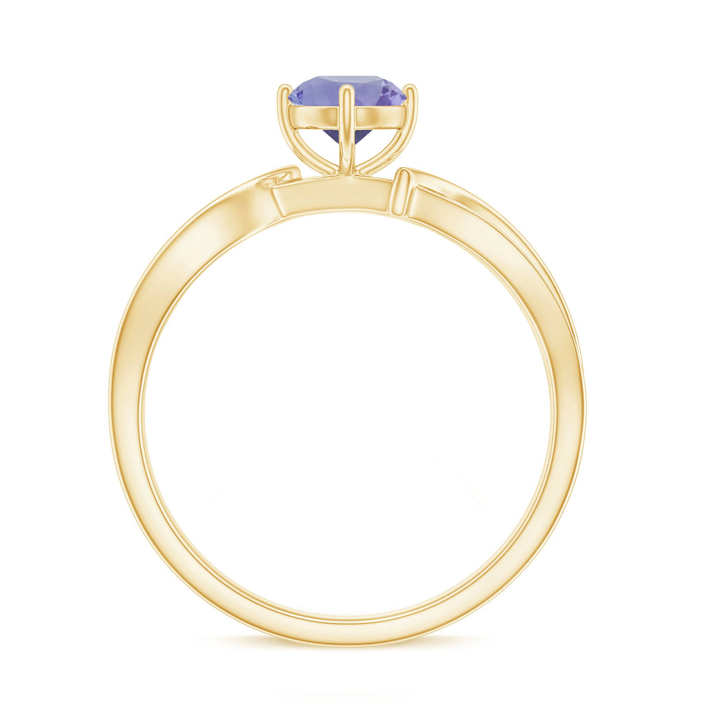 Tanzanite Promise Ring – Certified Violet Blue Gemstone With Diamond Accents