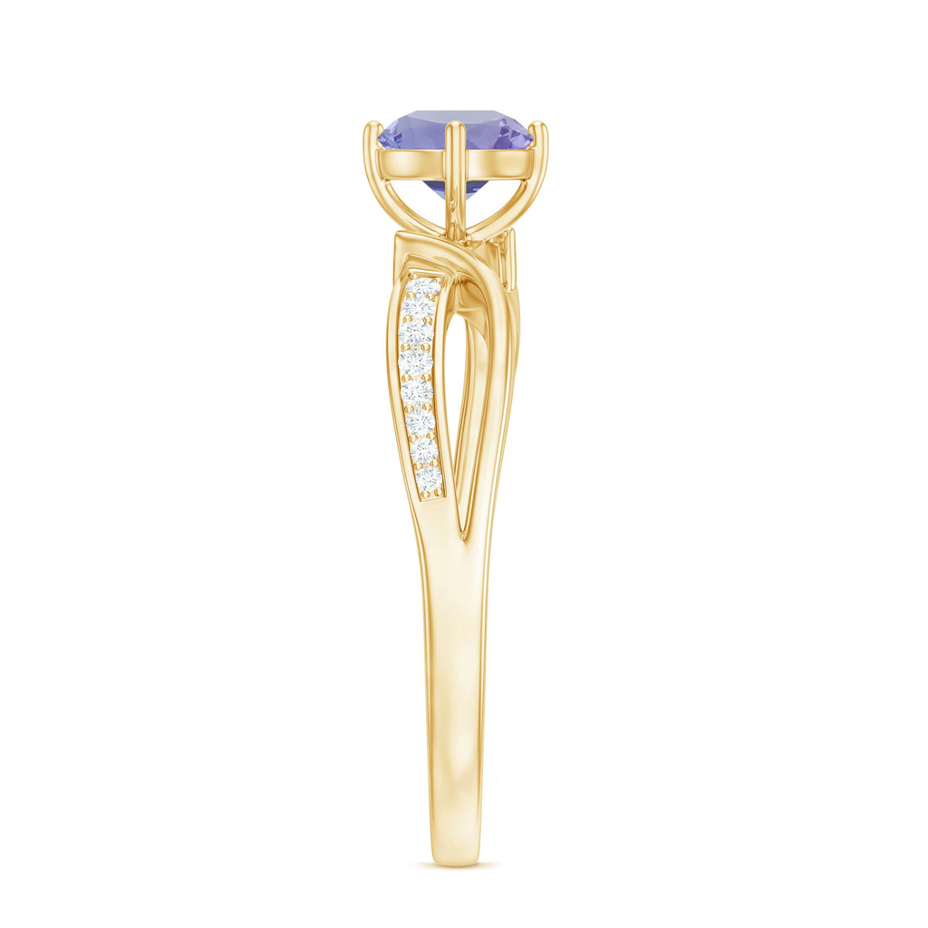 Tanzanite Promise Ring – Certified Violet Blue Gemstone With Diamond Accents
