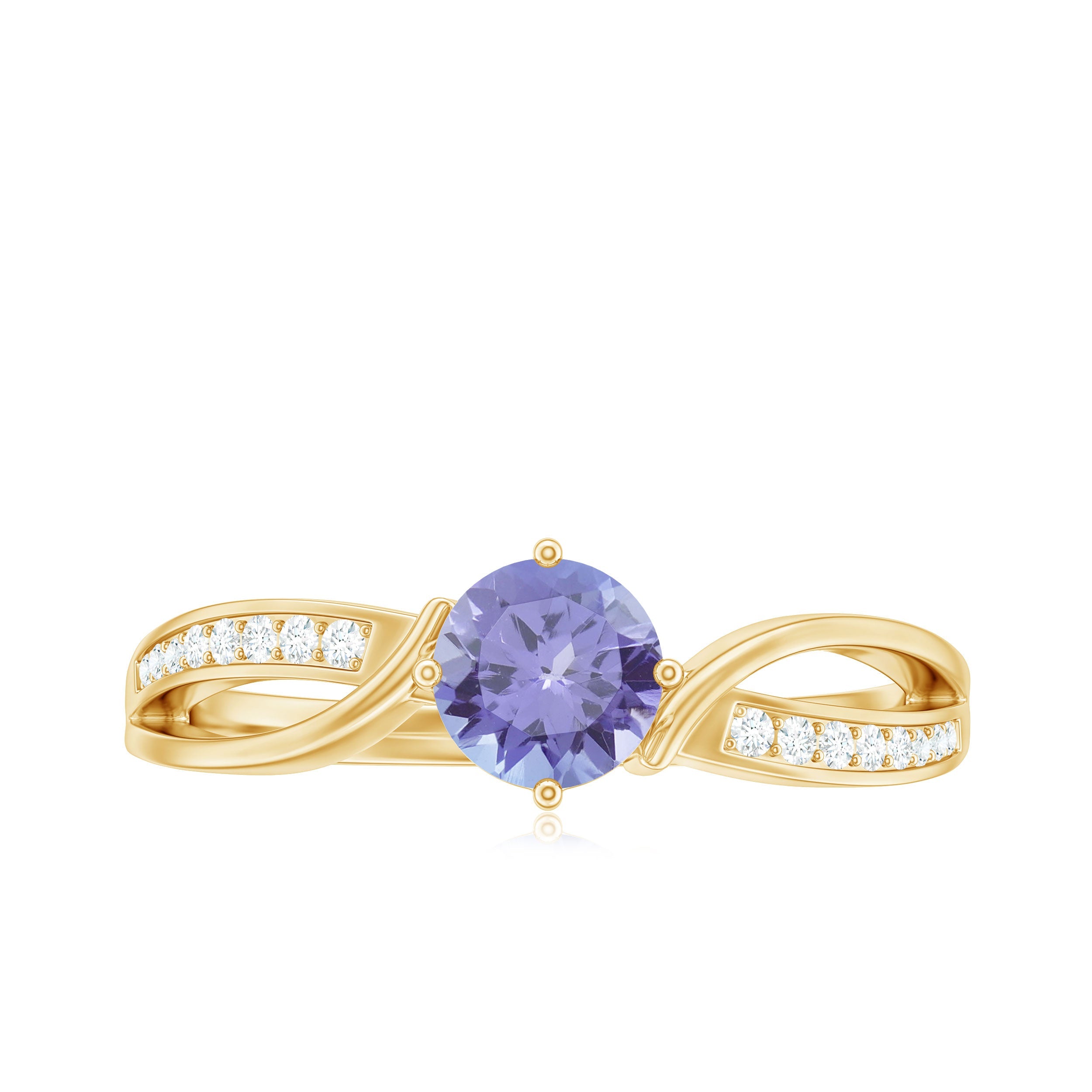 Tanzanite Promise Ring – Certified Violet Blue Gemstone With Diamond Accents