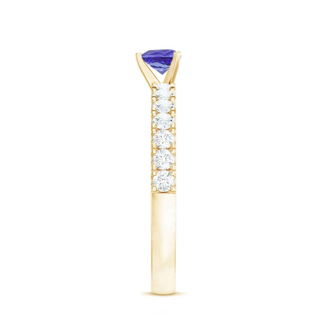 Tanzanite Heart Ring – Natural AAA Quality Heart Shaped Ring with Diamond Accents