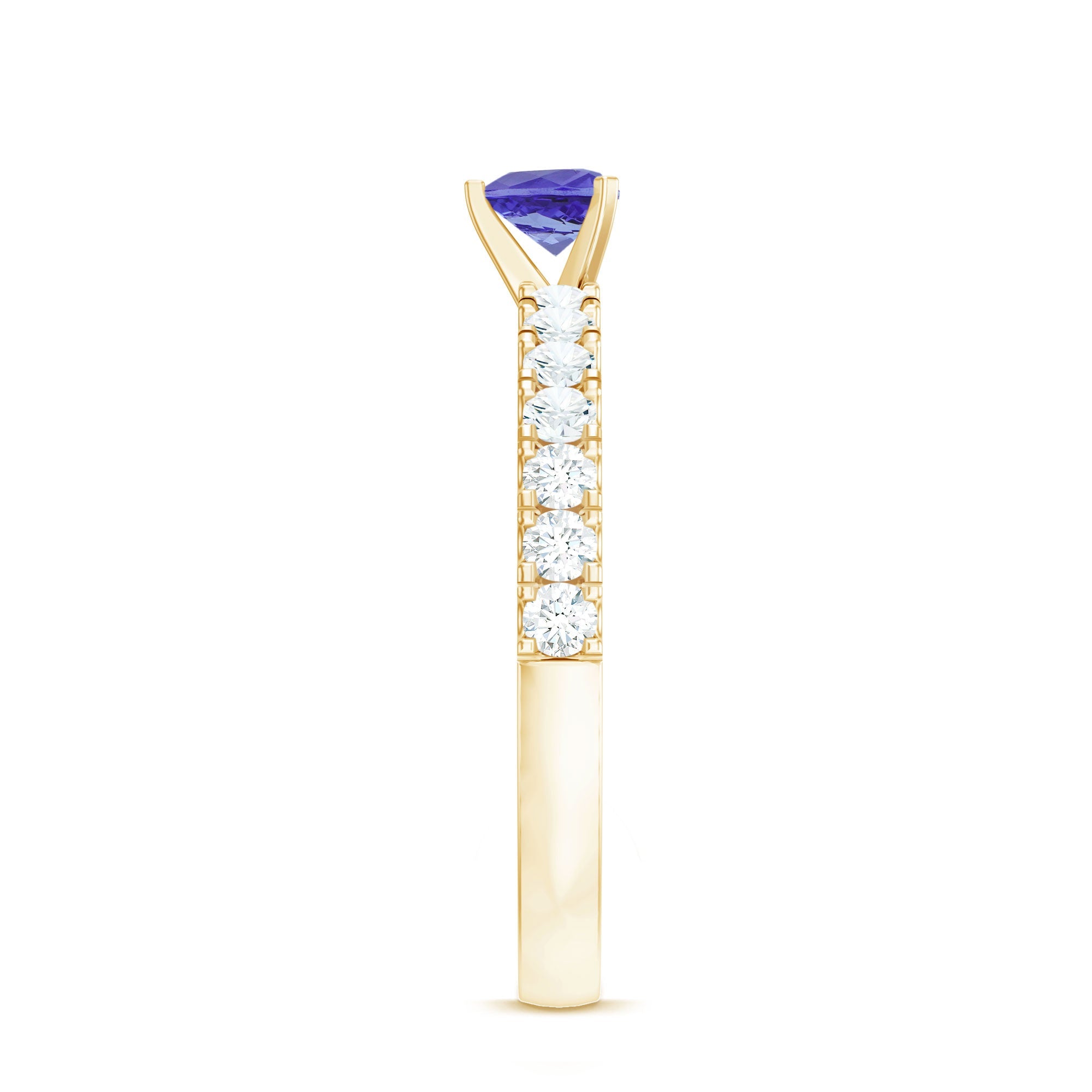 Tanzanite Heart Ring – Natural AAA Quality Heart Shaped Ring with Diamond Accents