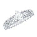 4x8mm Marquise Cut Certified Moissanite Solitaire Engagement Ring