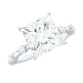 8X8 MM Princess Cut Certified Moissanite Solitaire Engagement Ring