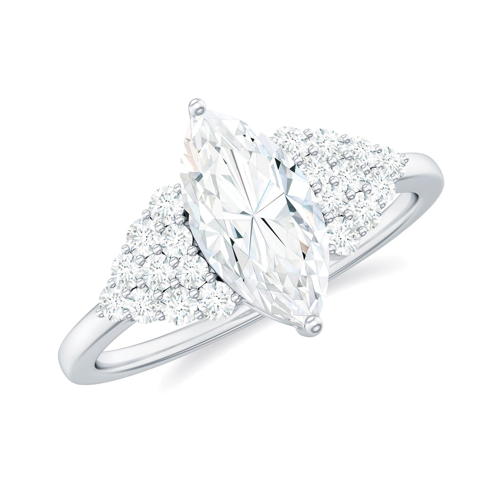 5X10mm Marquise Cut Moissanite Classic Engagement Ring