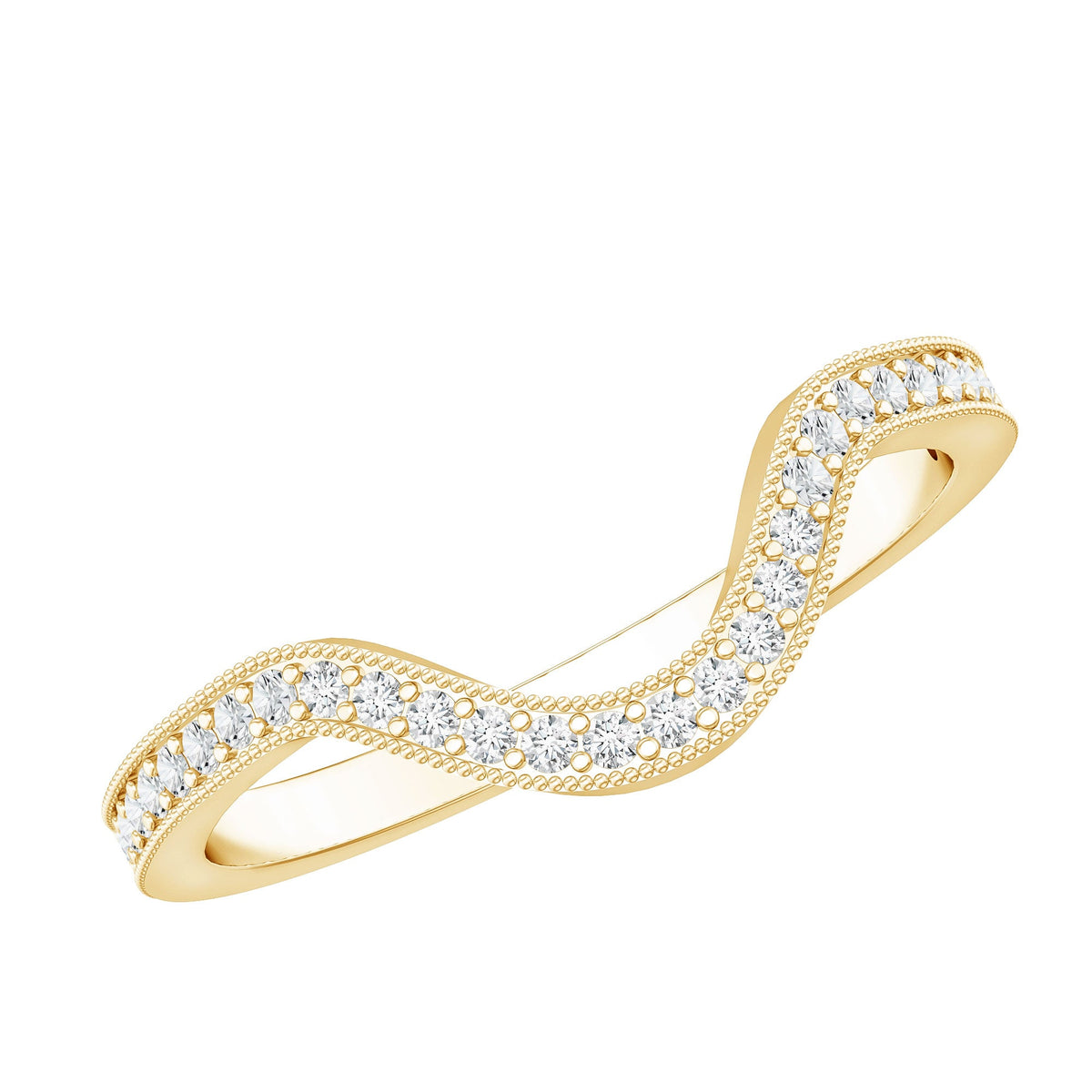 Certified Moissanite Curved Enhancer Band For Women