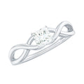 Princess Cut Moissanite Solitaire Crossover Ring for Women