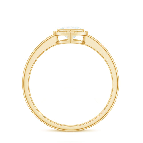 0.5 Carat Moissanite Heart Promise Ring in Bezel Setting