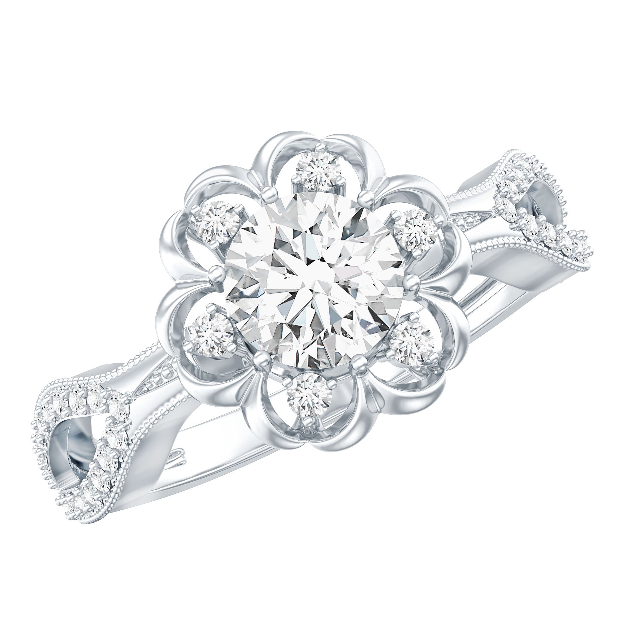 Nature Inspired Lab Grown Diamond Engagement Ring
