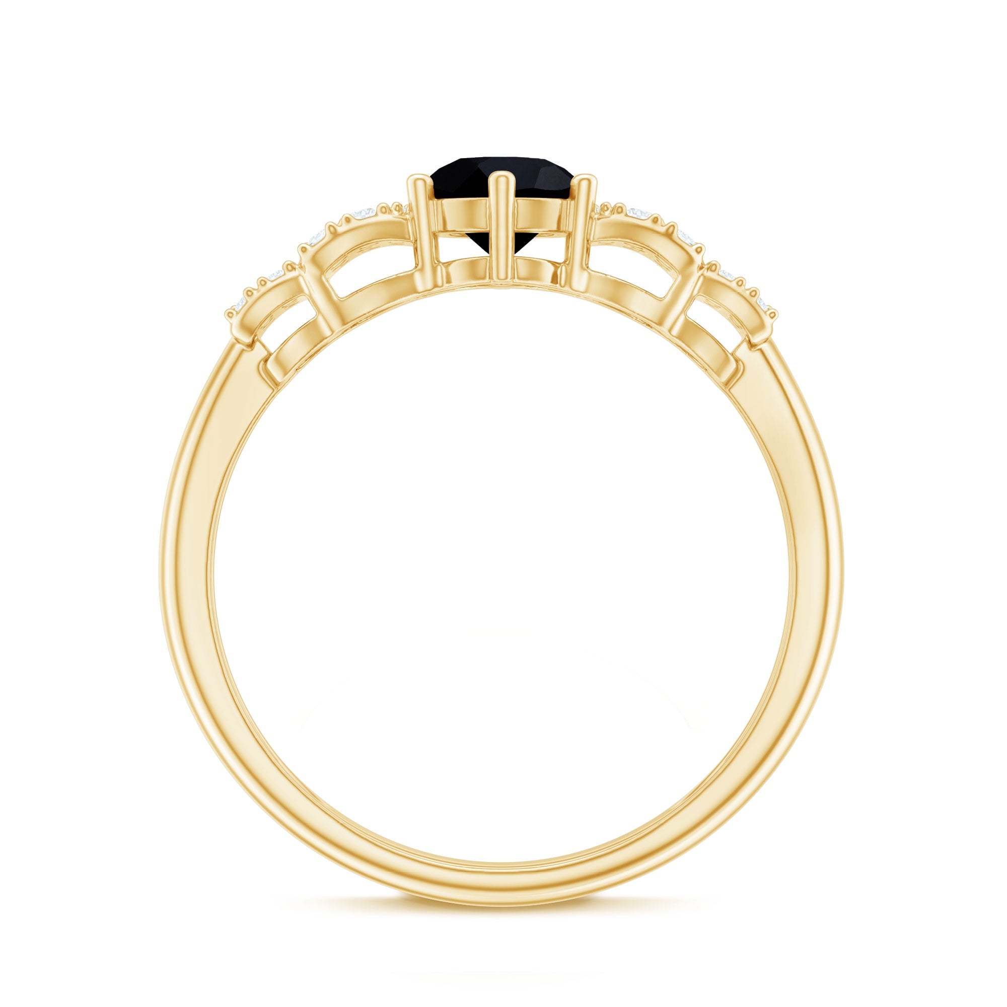 Certified 0.84 Carat Lab Grown Black Diamond Solitaire Engagement Ring with White Diamond
