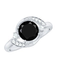 2 Carat Lab Grown Black and White Diamond Engagement Ring for Women