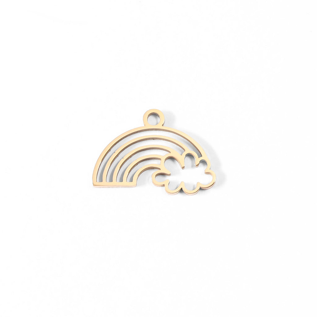 Gold Rainbow Charm – 18K Gold Plated Stainless Steel Rainbow Cloud Pendant