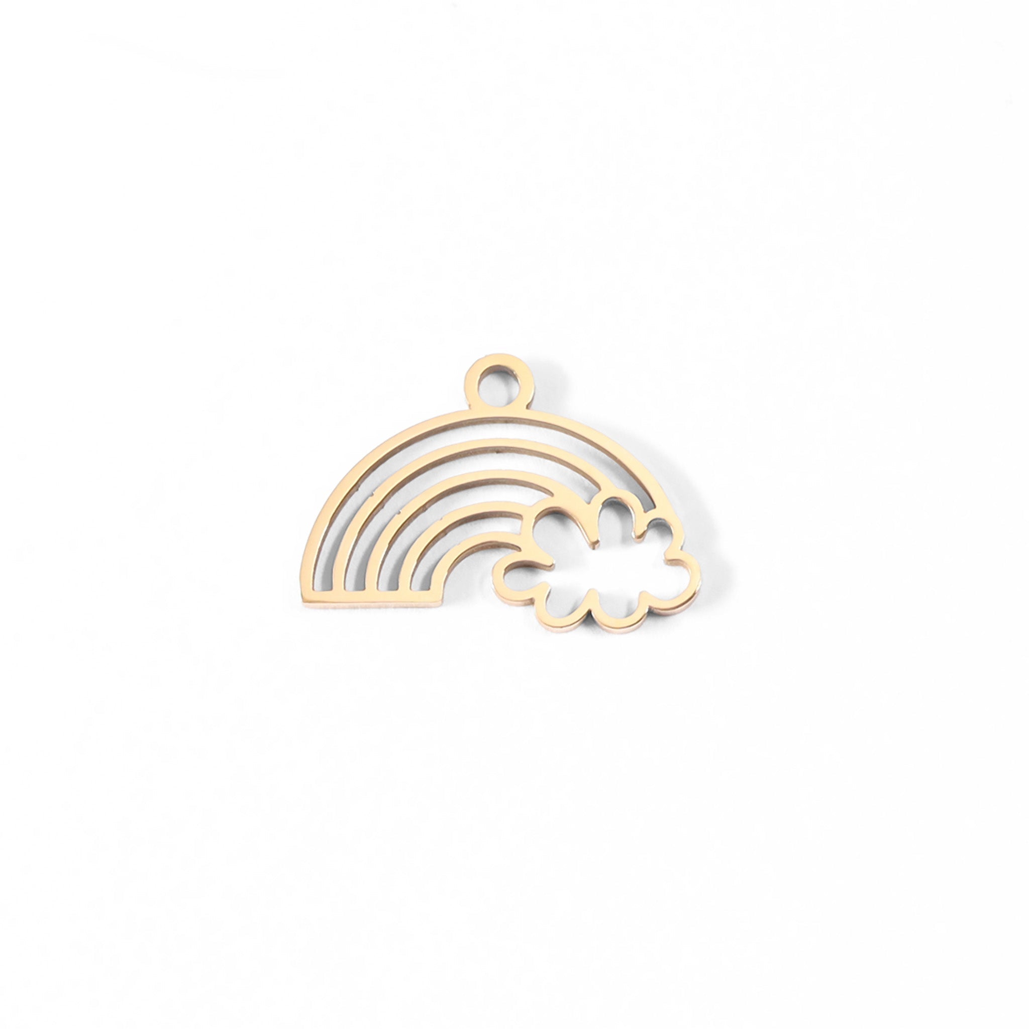 Gold Rainbow Charm – 18K Gold Plated Stainless Steel Rainbow Cloud Pendant