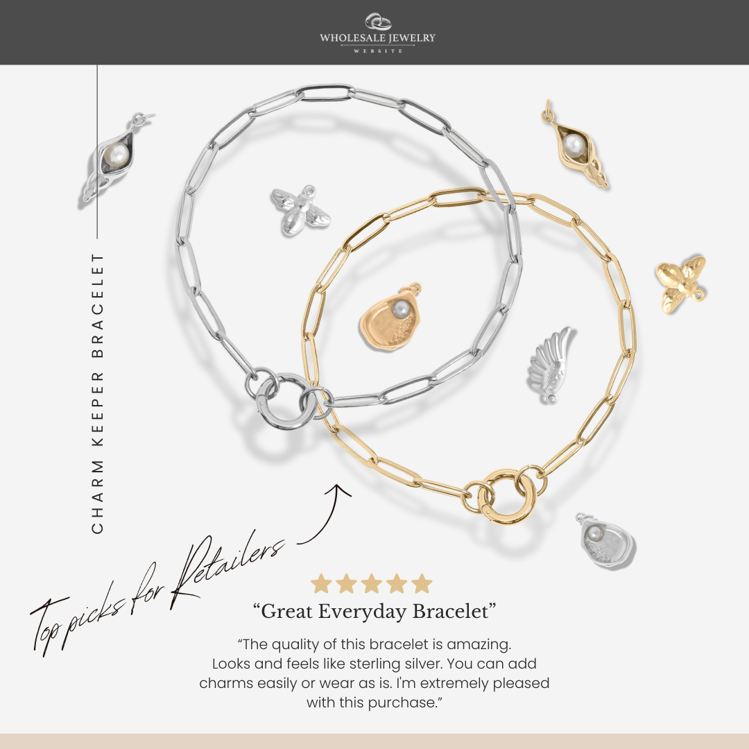 Gold Paperclip Bracelet – Durable Stainless Steel Charm Keeper Chain 18K Gold Jewelry