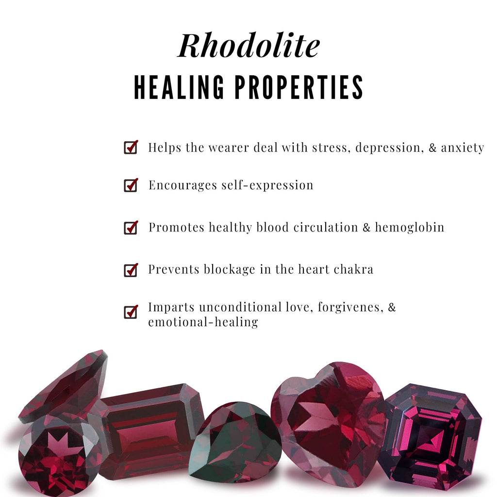 Rhodolite Garnet Necklace – Vintage Pendant Necklace with 3.6 Carat Garnet & Diamond Halo