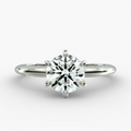 Lab Grown Diamond Ring – 3 Carat Round Solitaire in 14K White Gold | Six Prong Setting
