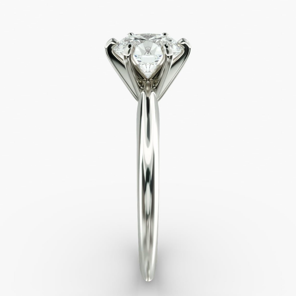 Lab Grown Diamond Ring – 3 Carat Round Solitaire in 14K White Gold | Six Prong Setting