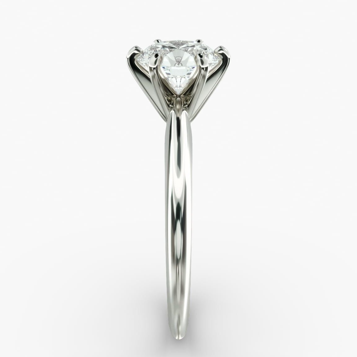 Lab Grown Diamond Ring – 3 Carat Round Solitaire in 14K White Gold | Six Prong Setting