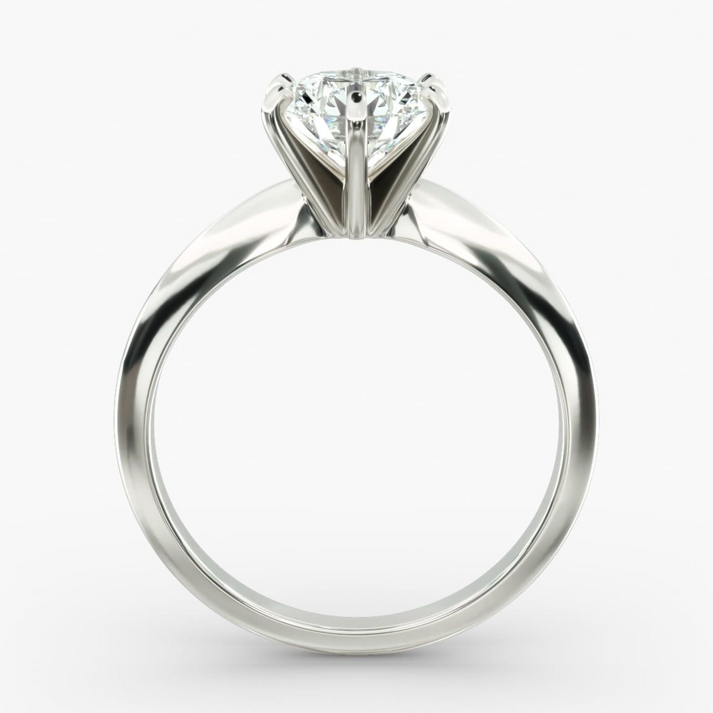 Lab Grown Diamond Ring – 3 Carat Round Solitaire in 14K White Gold | Six Prong Setting