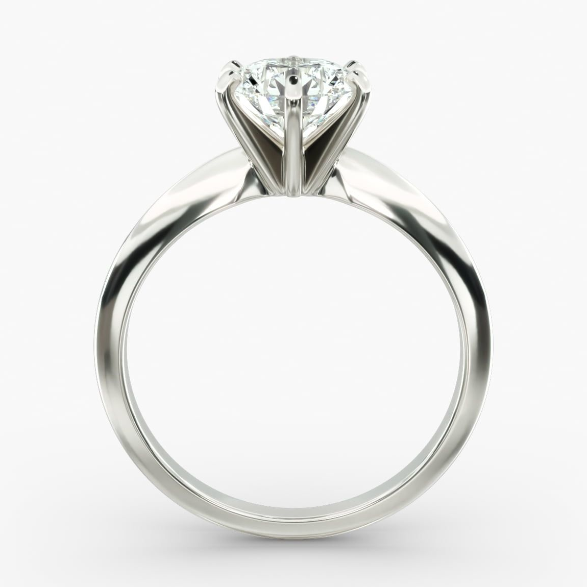 Lab Grown Diamond Ring – 3 Carat Round Solitaire in 14K White Gold | Six Prong Setting