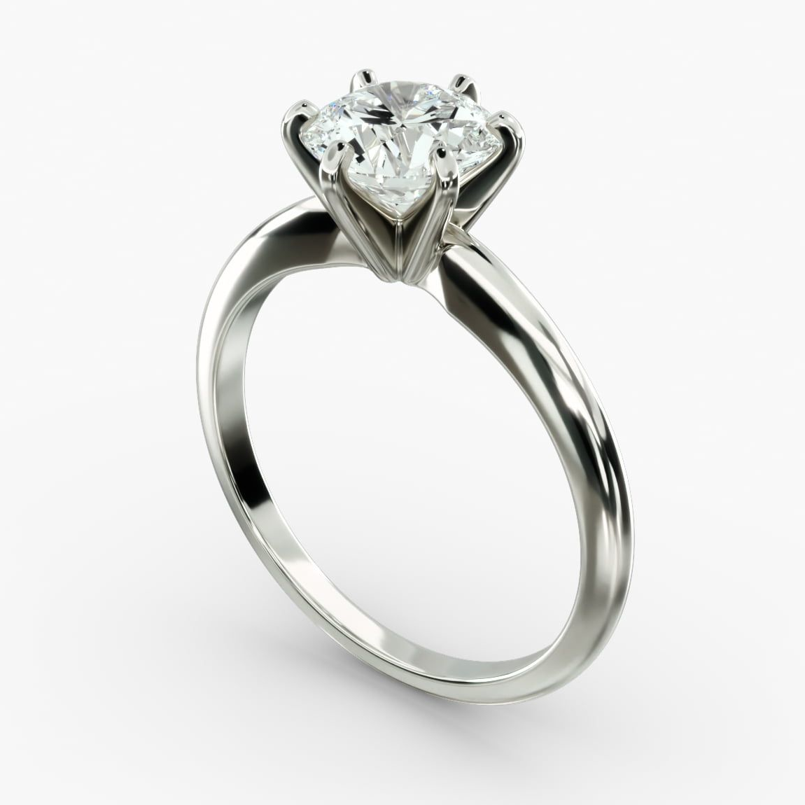 Lab Grown Diamond Ring – 3 Carat Round Solitaire in 14K White Gold | Six Prong Setting