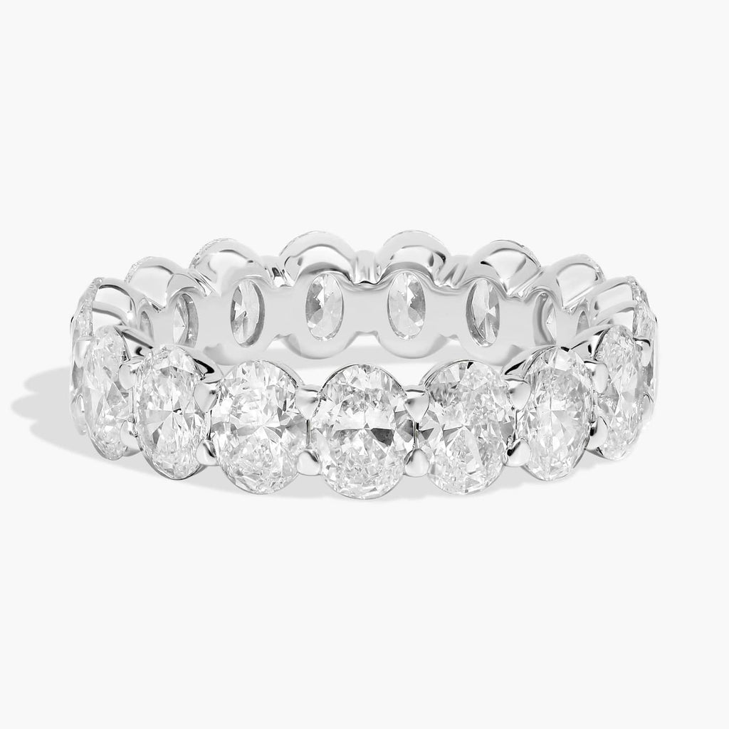 Moissanite Eternity Ring – 5 Carat Oval Cut | 14k White Gold Band Premium Gift Box