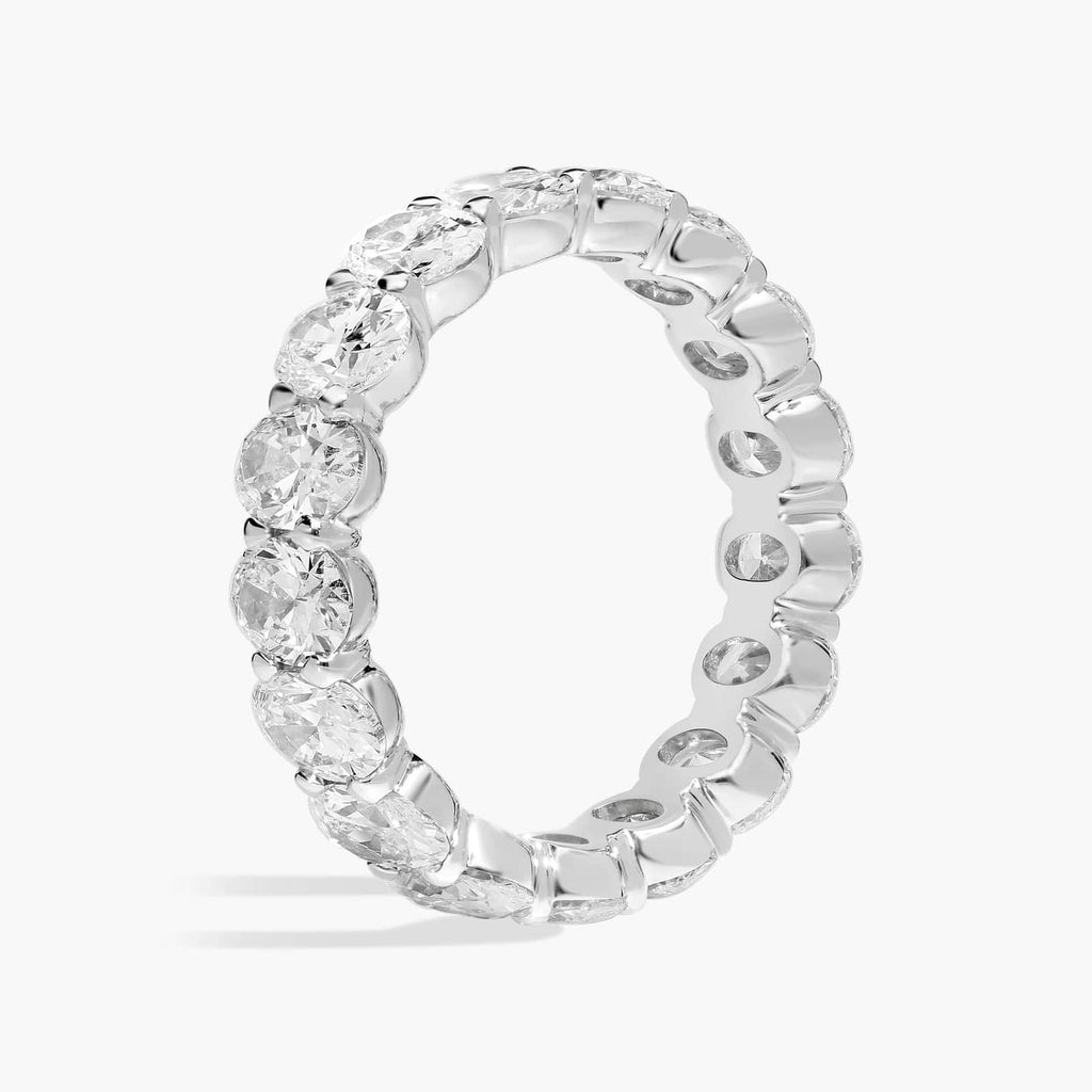 Moissanite Eternity Ring – 5 Carat Oval Cut | 14k White Gold Band Premium Gift Box