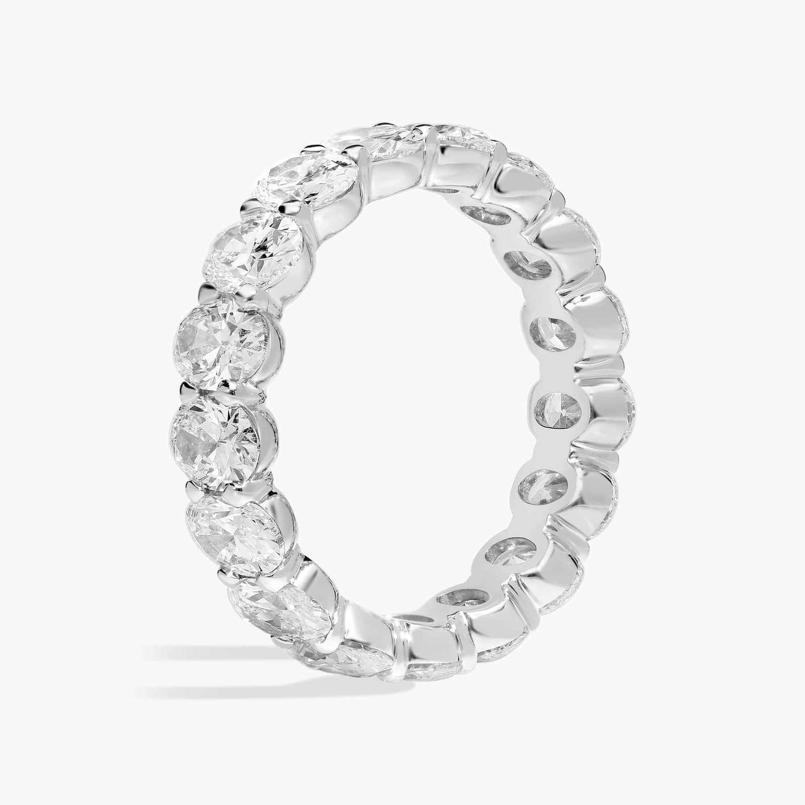 Moissanite Eternity Ring – 5 Carat Oval Cut | 14k White Gold Band Premium Gift Box