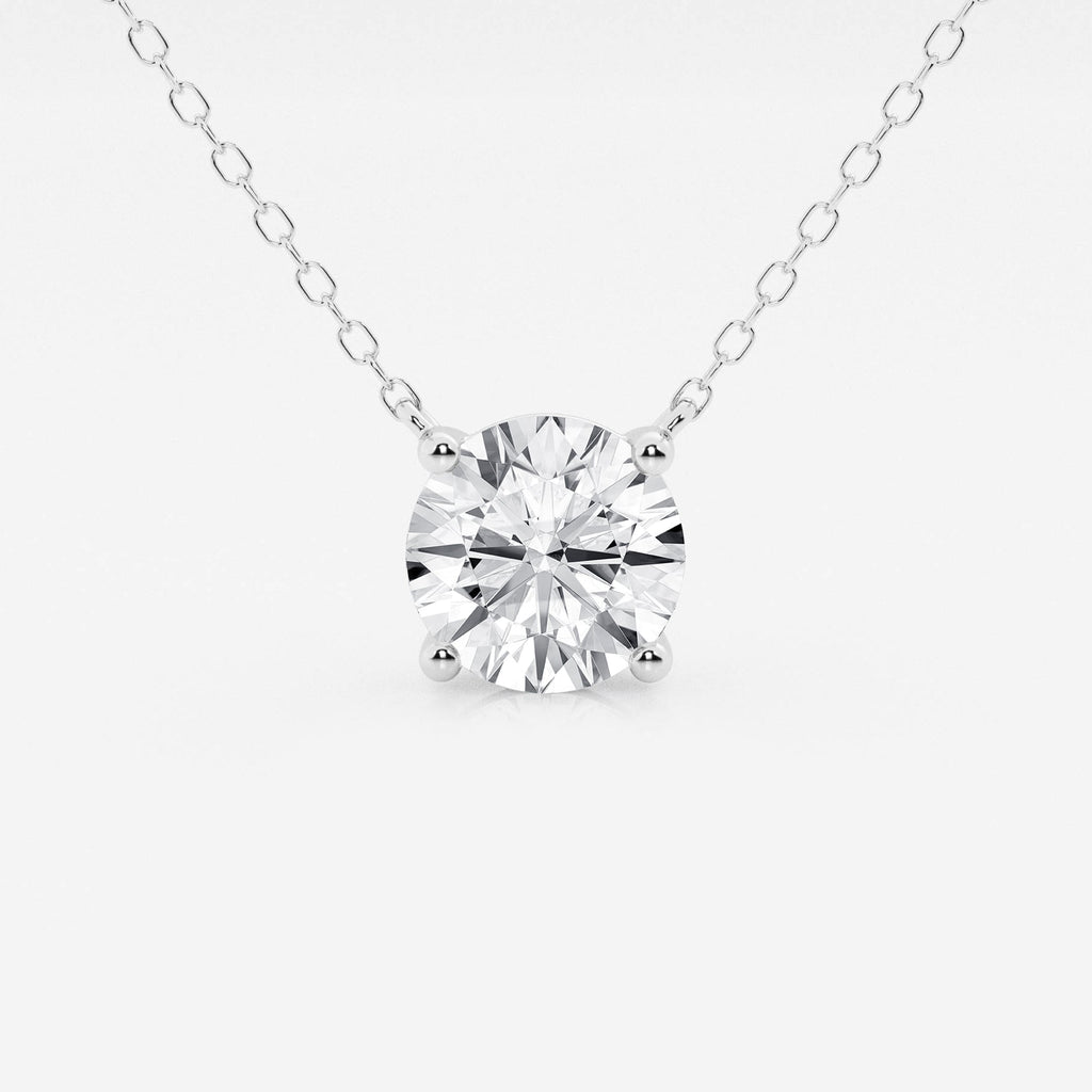 Lab Grown Diamond Pendant – 2 Carat Floating Solitaire Pendant in 14K Gold
