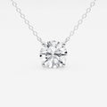 Lab Grown Diamond Pendant – 2 Carat Floating Solitaire Pendant in 14K Gold