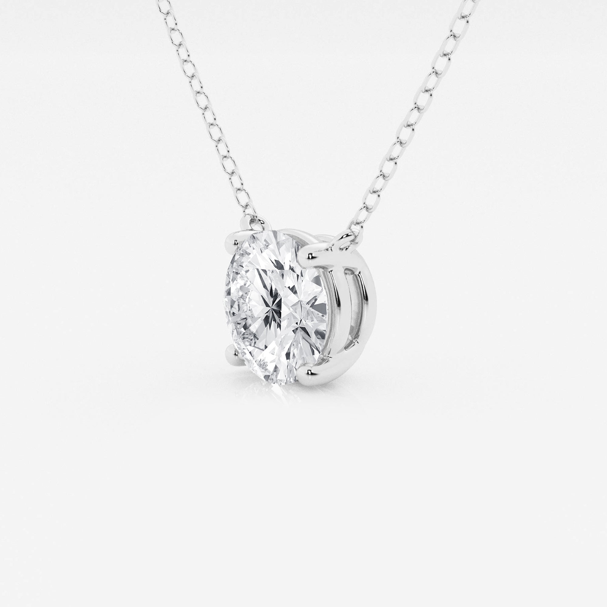 Lab Grown Diamond Pendant – 3 Ct Floating Solitaire Necklace in 14K Gold
