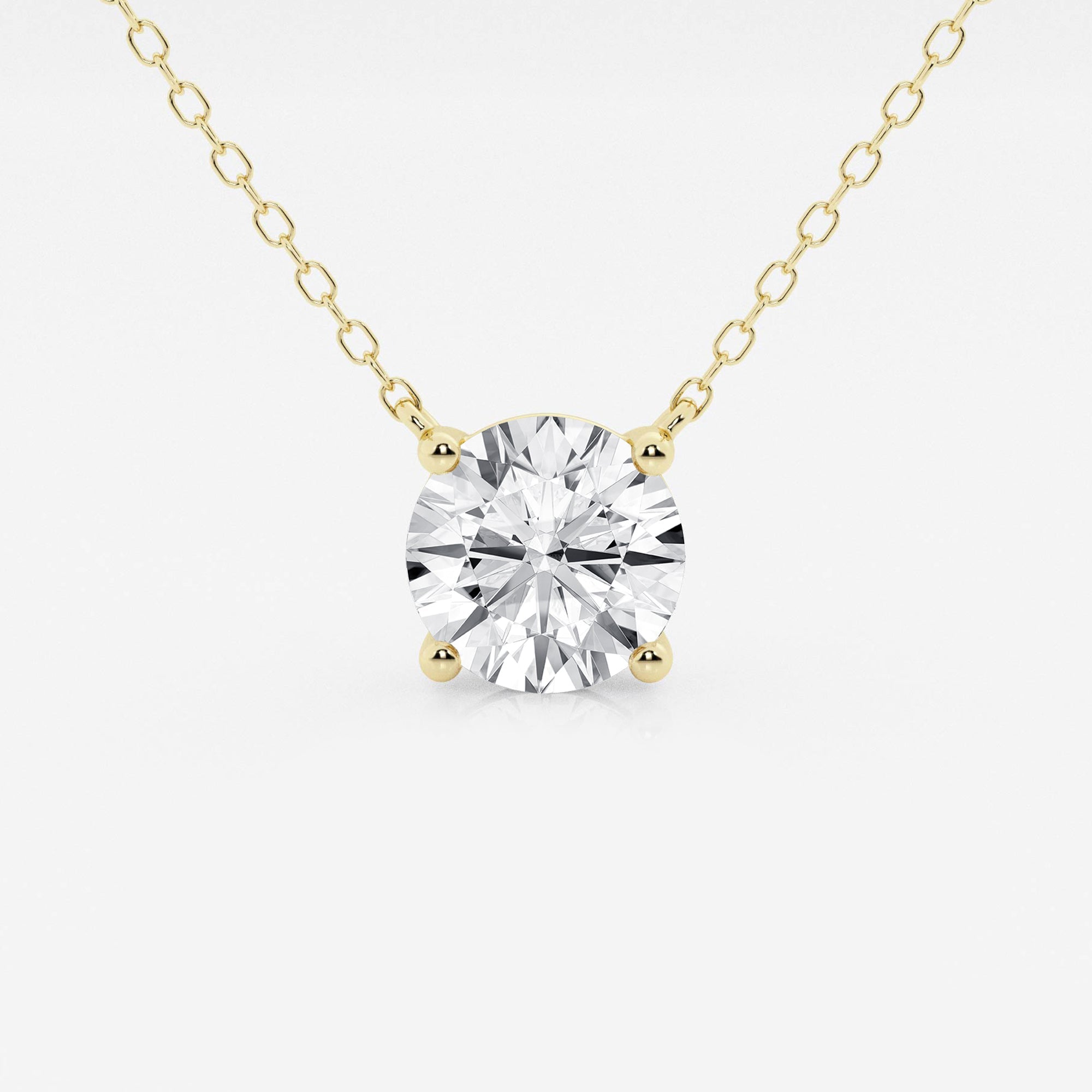 Lab Grown Diamond Pendant – 2 Carat Floating Solitaire Pendant in 14K Gold