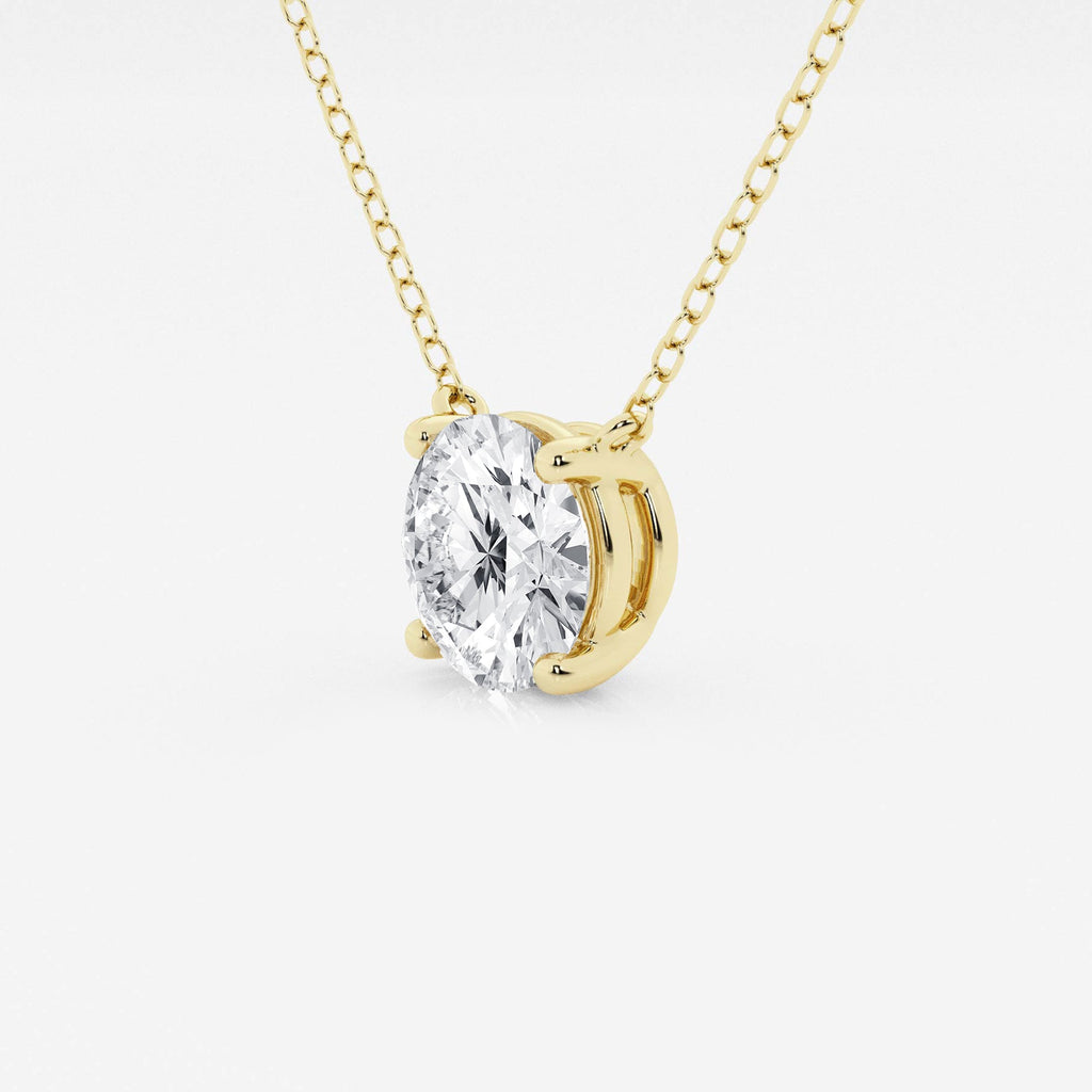 Lab Grown Diamond Pendant – 2 Carat Floating Solitaire Pendant in 14K Gold