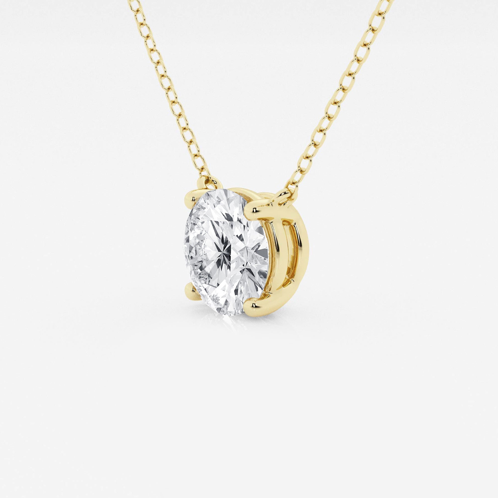 Lab Grown Diamond Pendant – 2 Carat Floating Solitaire Pendant in 14K Gold