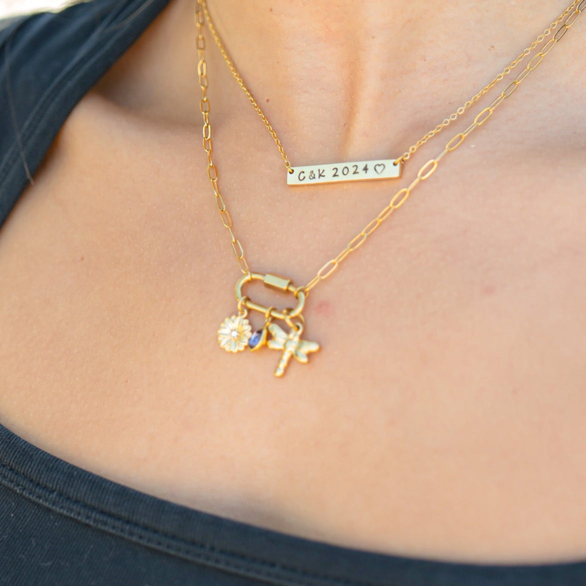 Dragonfly Charm 18K Gold PVD Stainless Steel Waterproof Hypoallergenic Jewelry