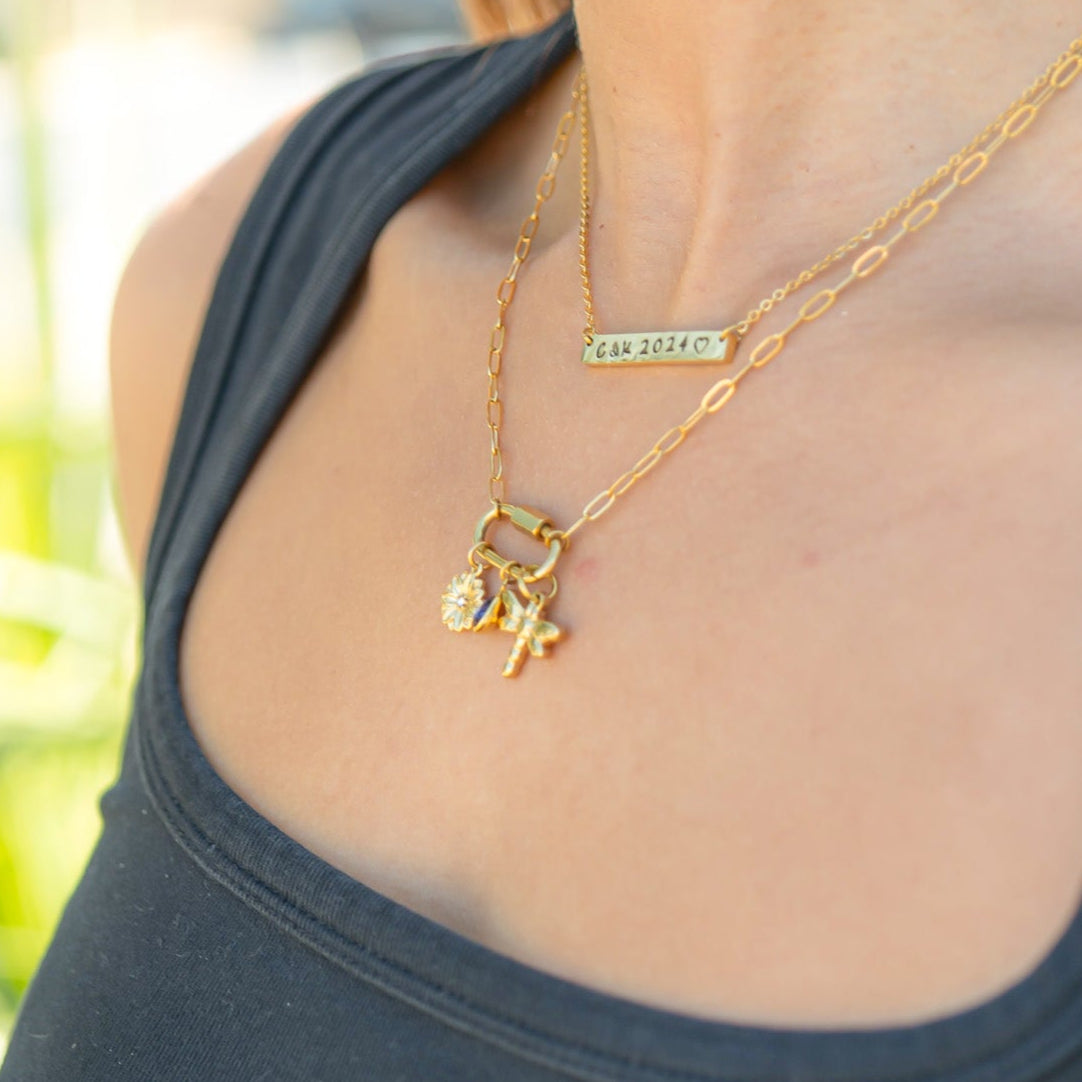 Dragonfly Charm 18K Gold PVD Stainless Steel Waterproof Hypoallergenic Jewelry