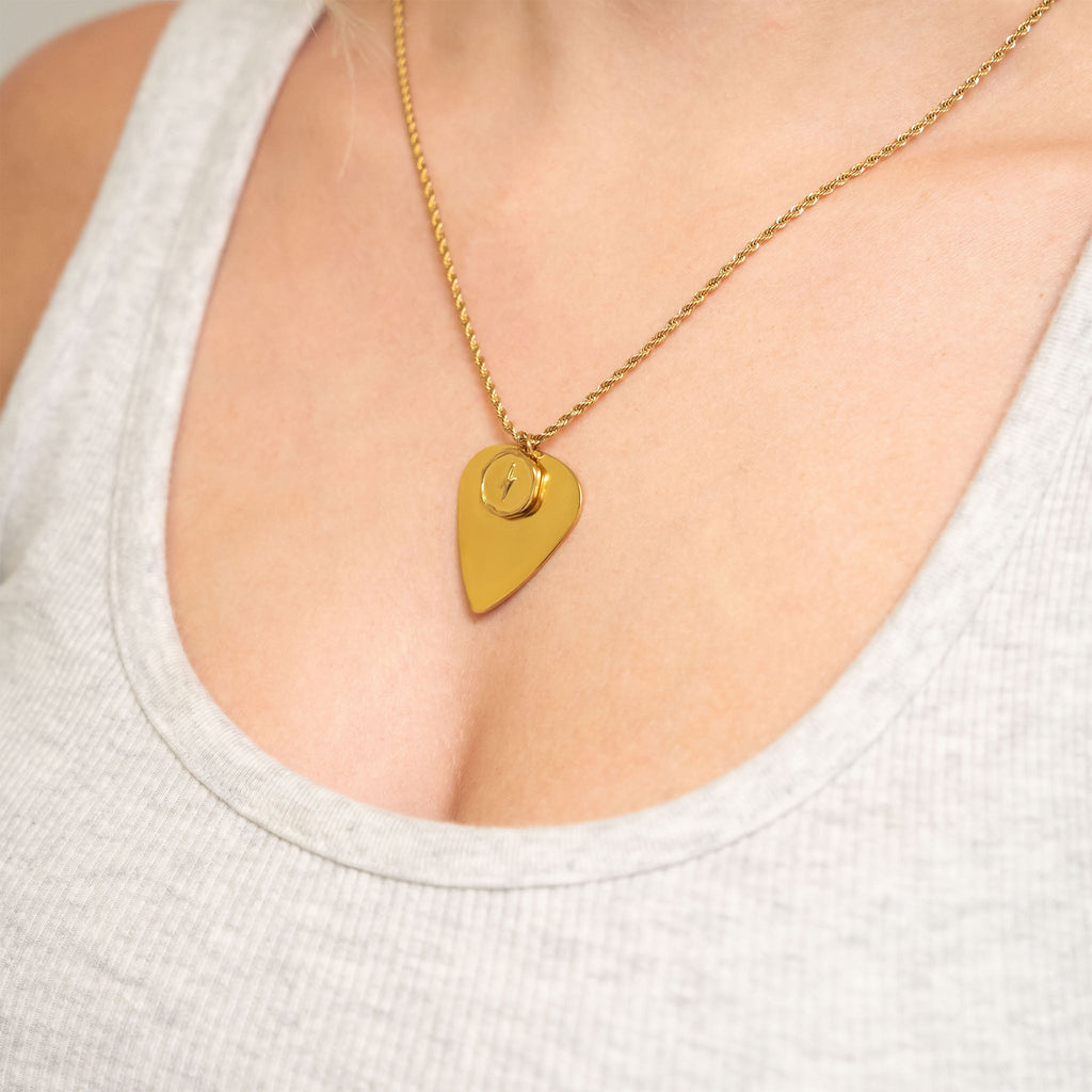 Gold Lightning Pendant - 18K Gold Charm | Hypoallergenic Stainless Steel Jewelry