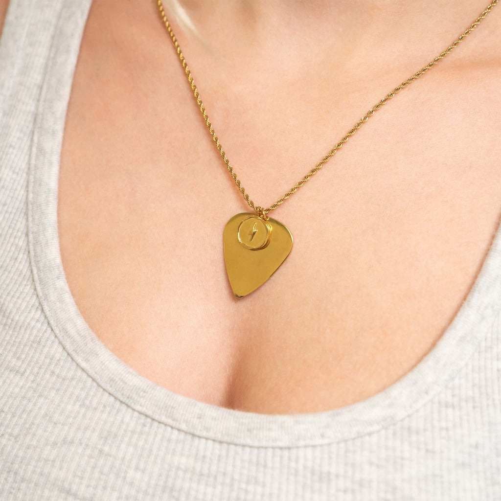 Gold Lightning Pendant - 18K Gold Charm | Hypoallergenic Stainless Steel Jewelry