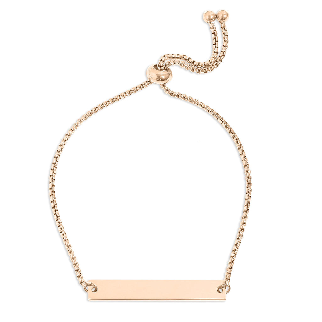 Gold Adjustable Bar Bracelet – 18K Gold PVD Stainless Steel Flat Adjustable Band