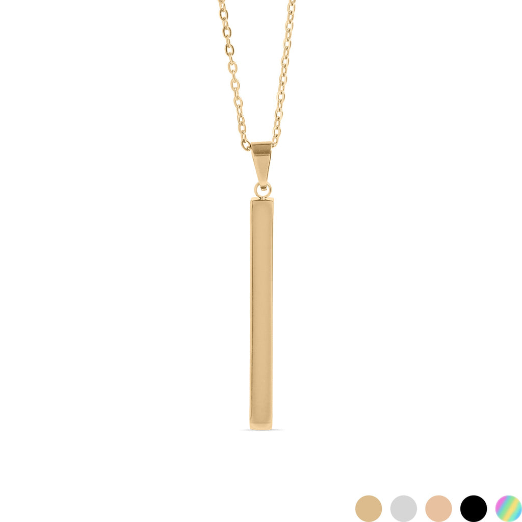 Chain necklace with vertical bar charm