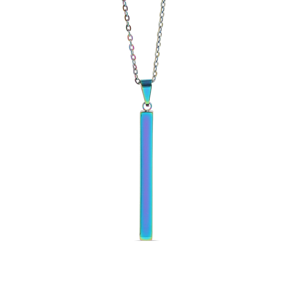 Chain necklace with vertical bar charm