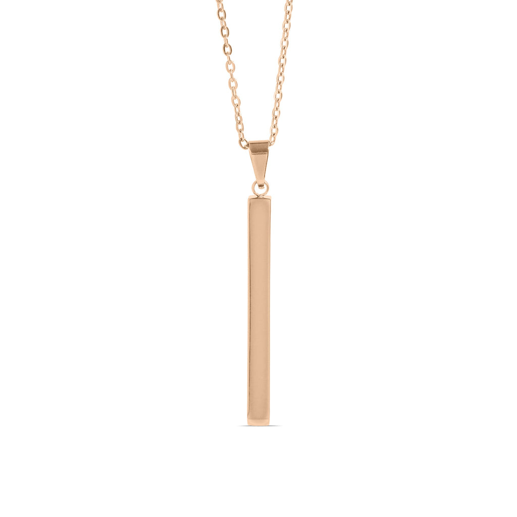 Chain necklace with vertical bar charm