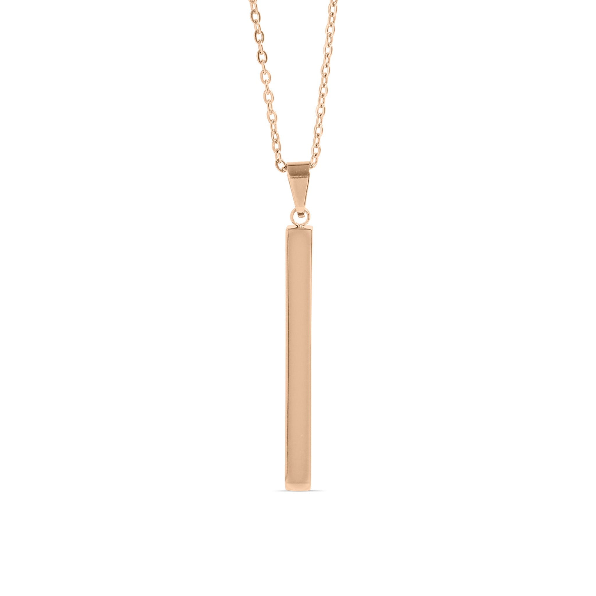 Chain necklace with vertical bar charm
