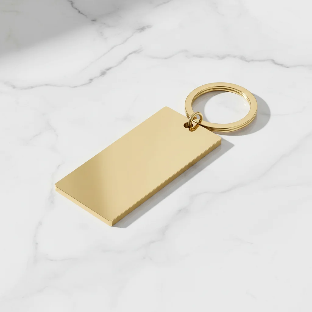 Stainless Steel Keychain - Large Polished Bar Pendant | Durable 316L Surgical Steel