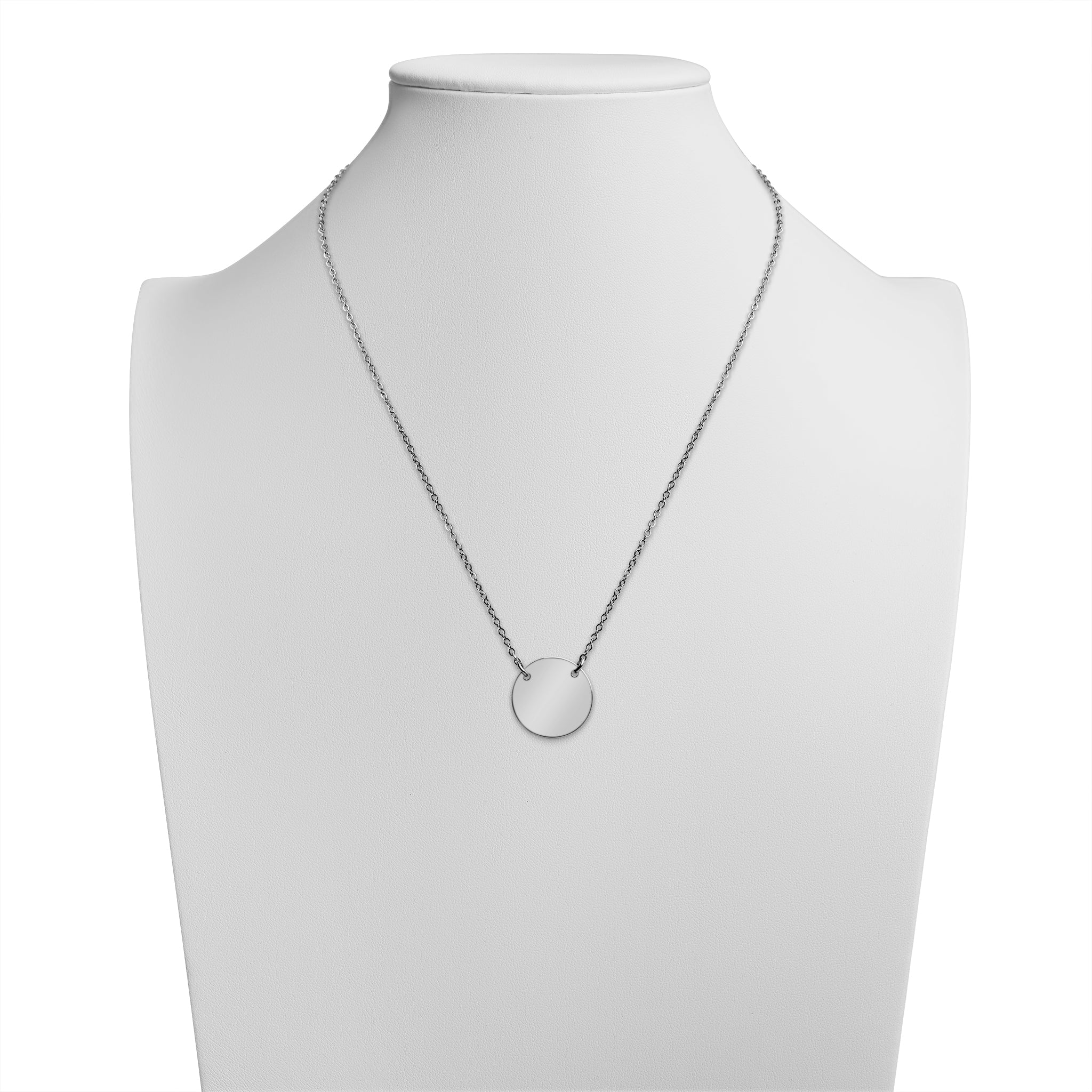 18K Gold PVD Stainless Steel Blank Circle Necklace / SBB0240