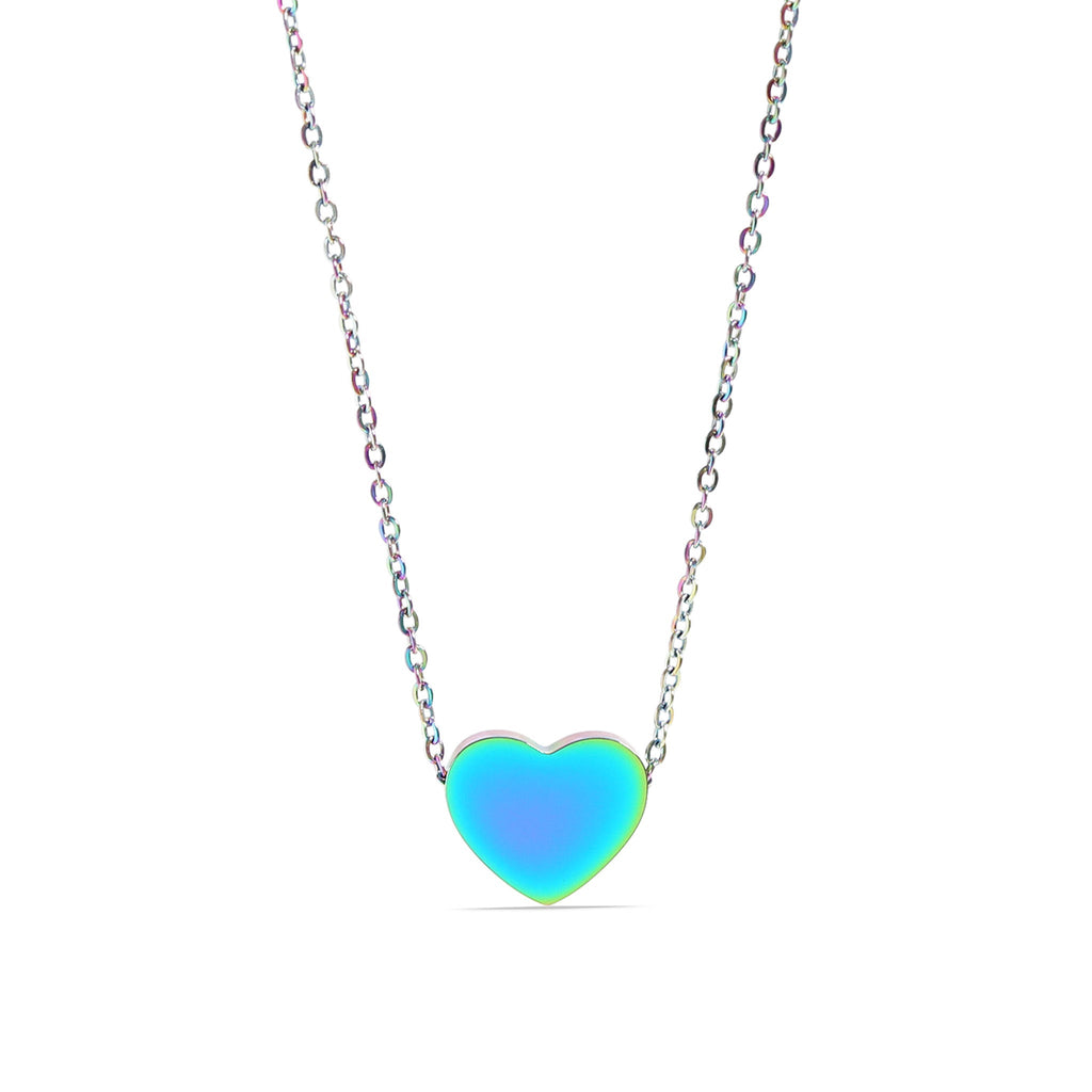 18K Gold Heart Necklace – Durable Stainless Steel Blank Pendant for Engraving