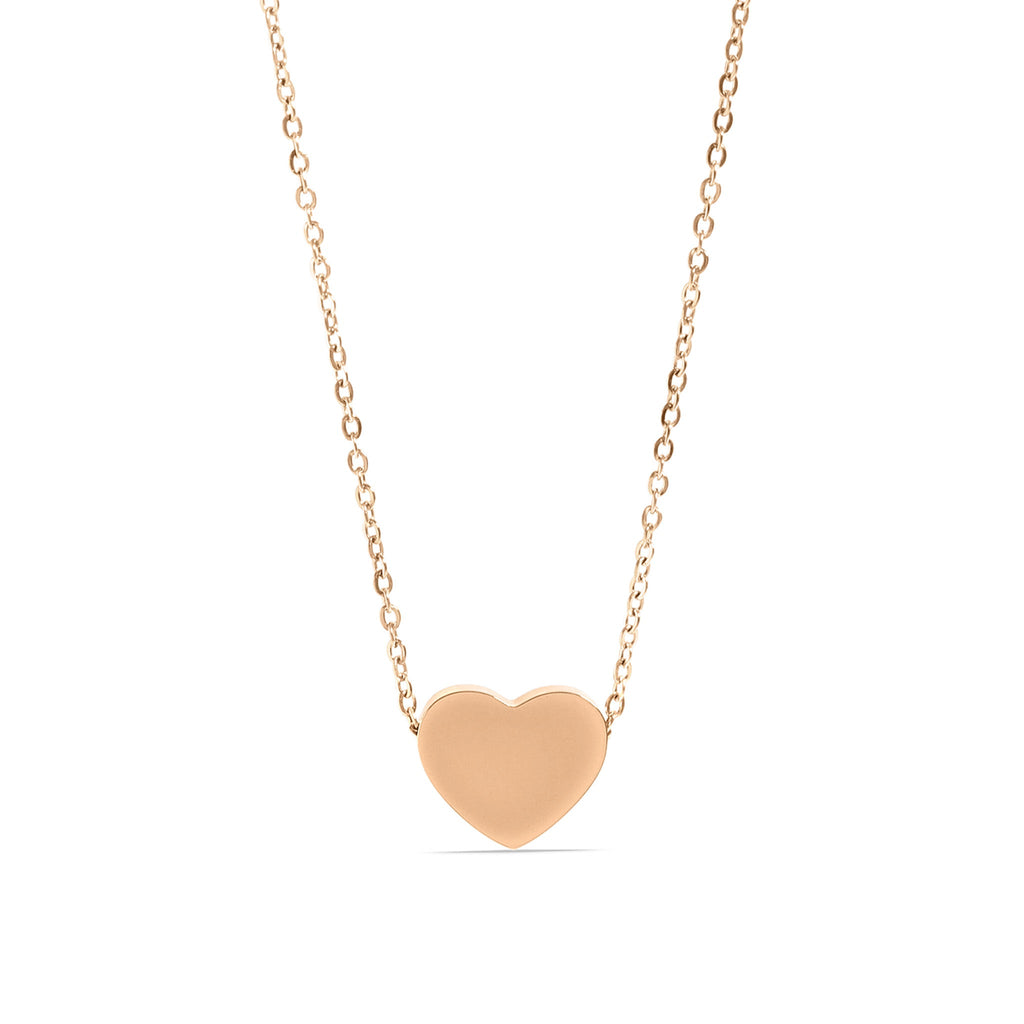 18K Gold Heart Necklace – Durable Stainless Steel Blank Pendant for Engraving