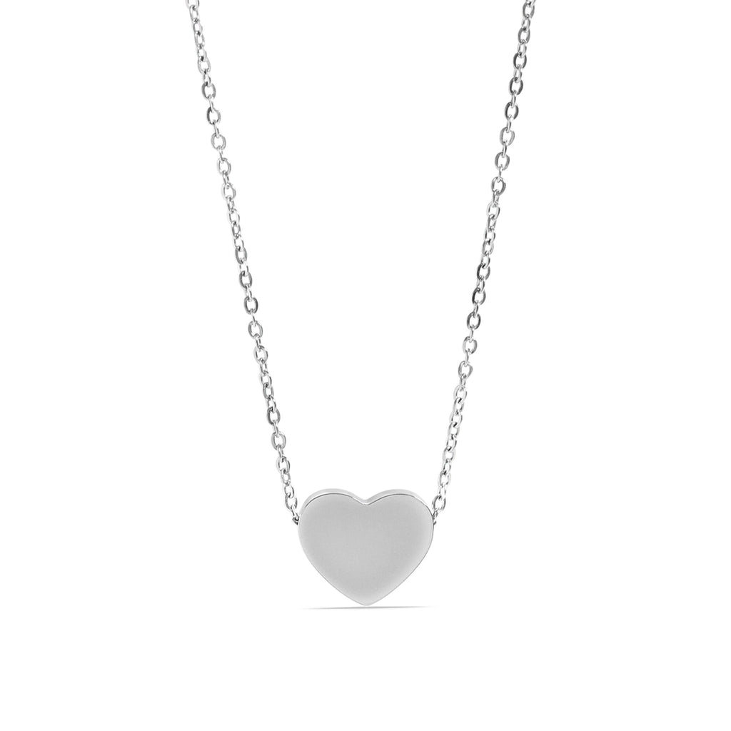 18K Gold Heart Necklace – Durable Stainless Steel Blank Pendant for Engraving