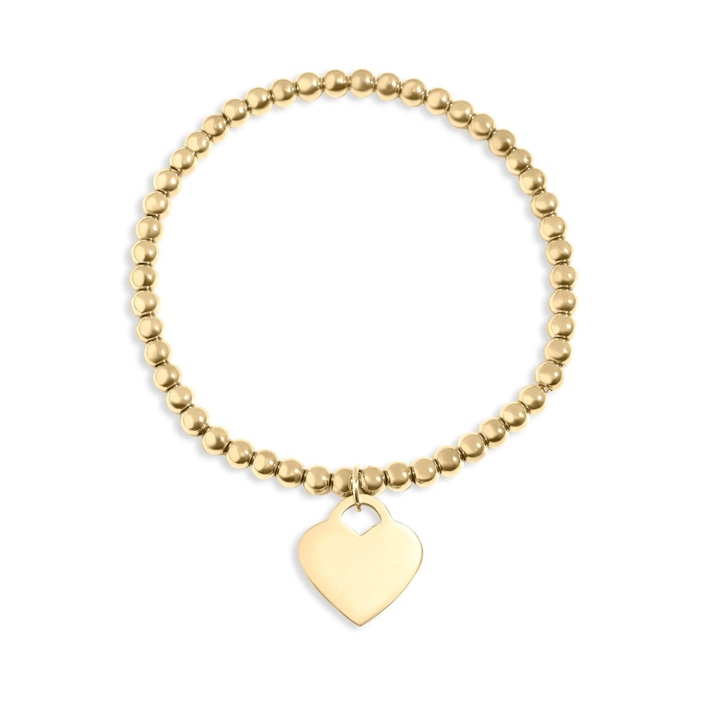 Wholesale jewelry 14K Gold Filled Plus™ Heart And Bead Stretch Bracelet- Main